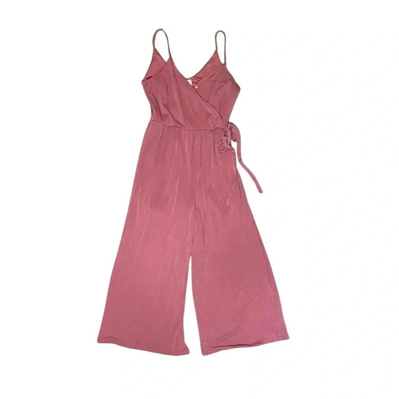 Sienna Sky Dusty Rose Jumpsuit XS - Chic Wrap Top with Wide-Leg Pants- Flowy - Picture 4 of 4